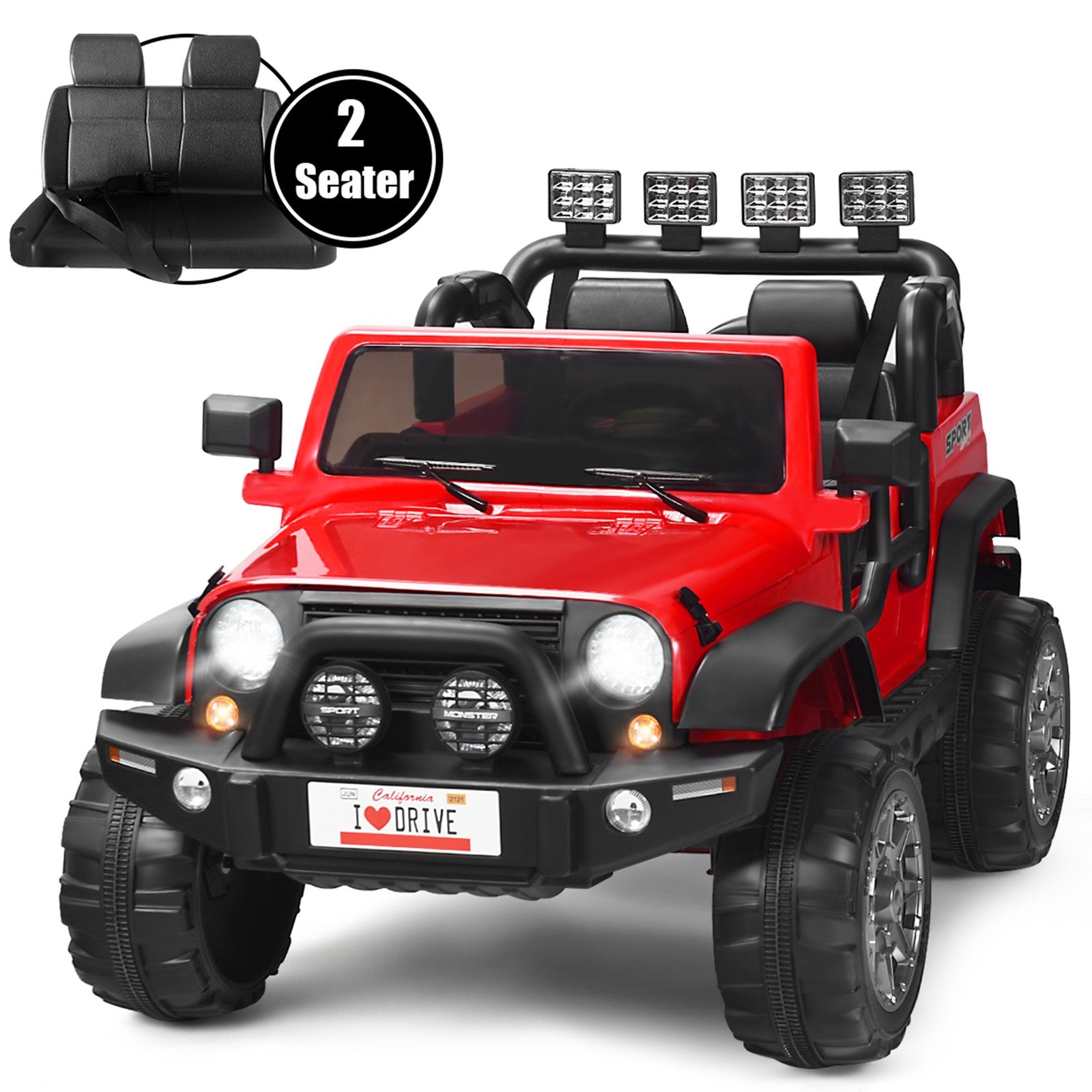 12V Electric Kids Ride-On Car with Remote Control, Storage Box, and Music – Red Trend Times 3