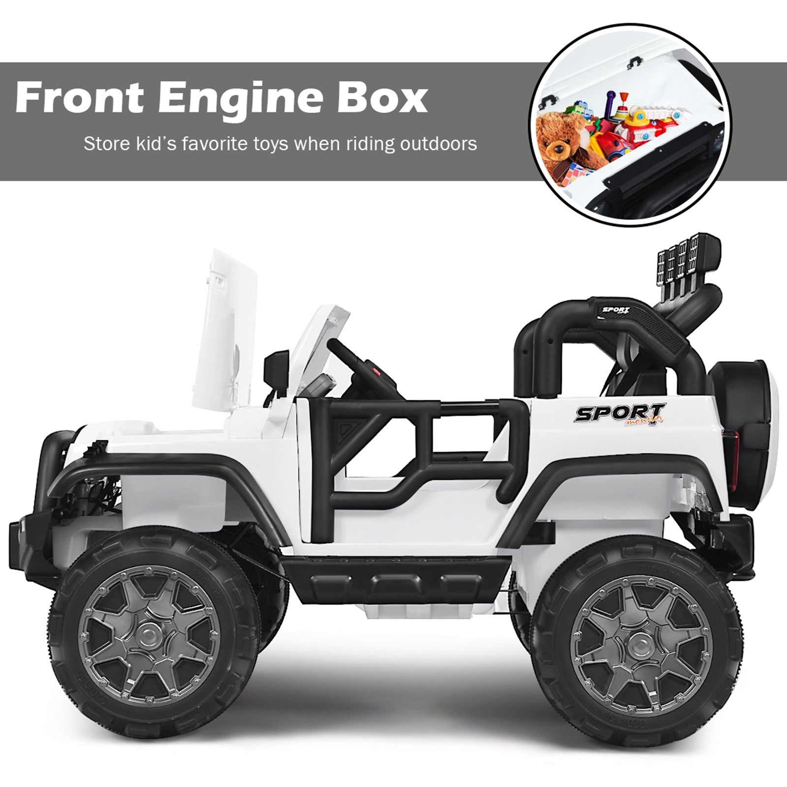 12V Electric Kids Ride-On Car with Remote Control, Storage Box, and Music Trend Times 7