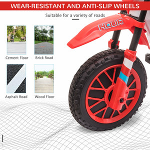12V Electric Kids Ride-On Dirt Bike Motorcycle Toy with Battery and Training Wheels Red Trend Times 6
