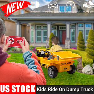 12V Electric Kids Ride-On RC Dump Truck Construction Tractor with Functional Electric Bucket Trend Times Variant 0