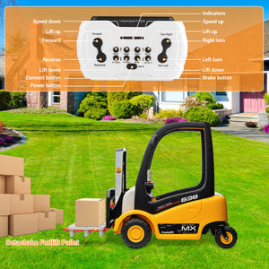 12V Electric Kids Ride-On Forklift Car with Remote Control, Music, and Liftable Forks for Ages 3+ Trend Times 8