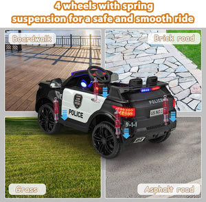 12V Electric Kids Ride-On Police Car with Remote Control, Siren, and Music Trend Times 10
