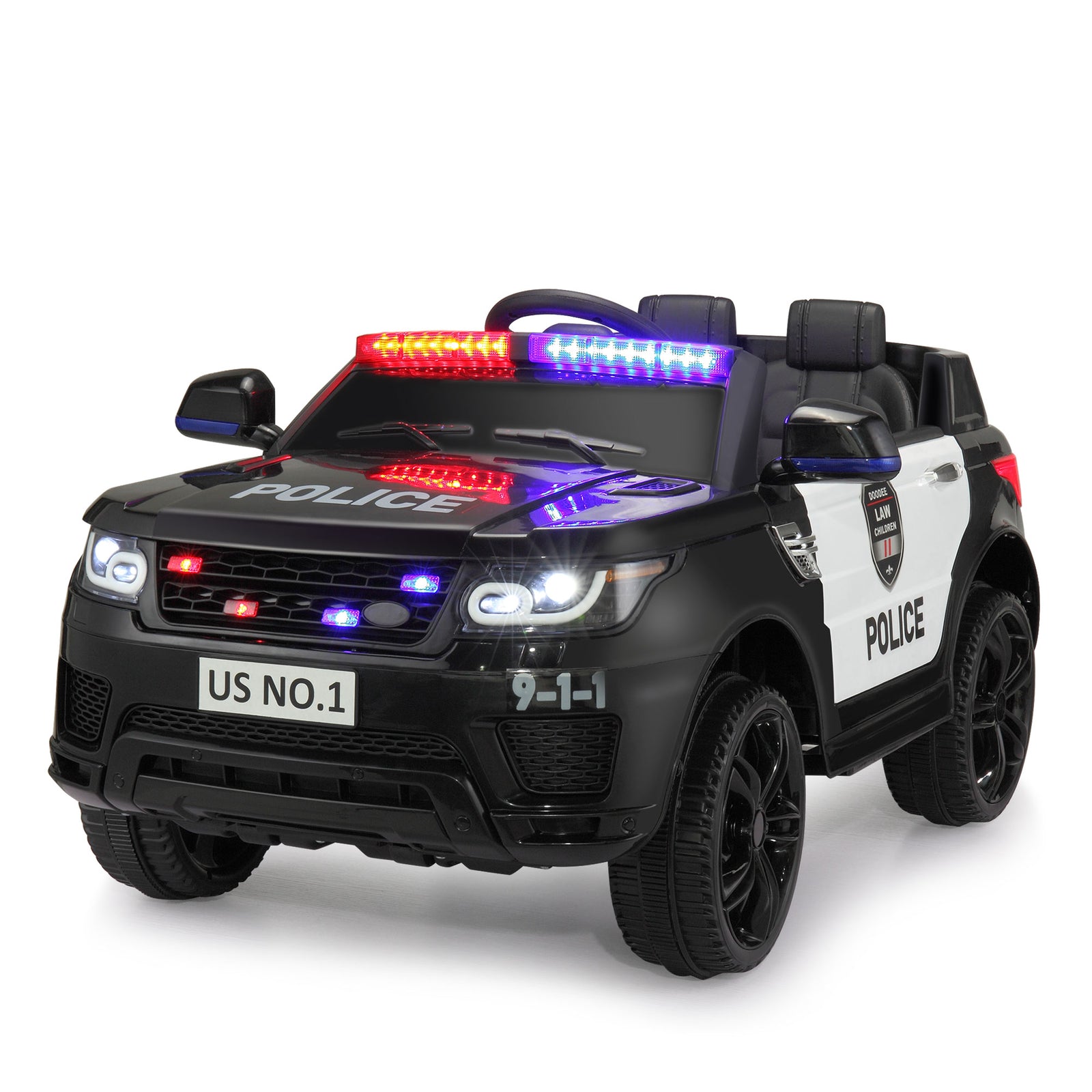 12V Electric Kids Ride-On Police Car with Remote Control, Siren, and Music Trend Times Variant 0