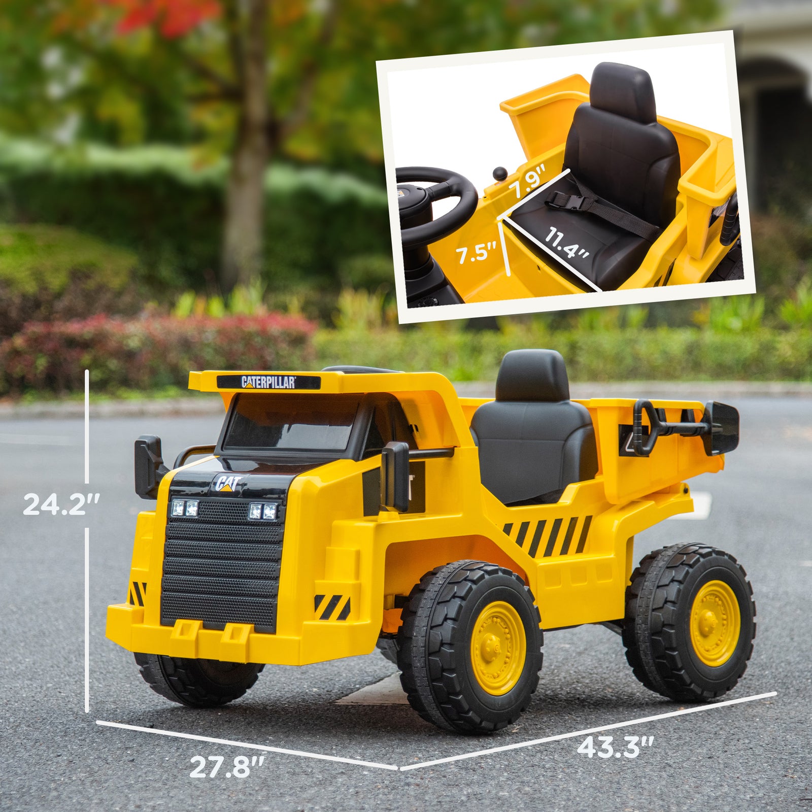 12V Electric Ride-On Excavator Toy with Remote-Controlled Bucket Shovel for Kids Ages 3-6 Trend Times 2