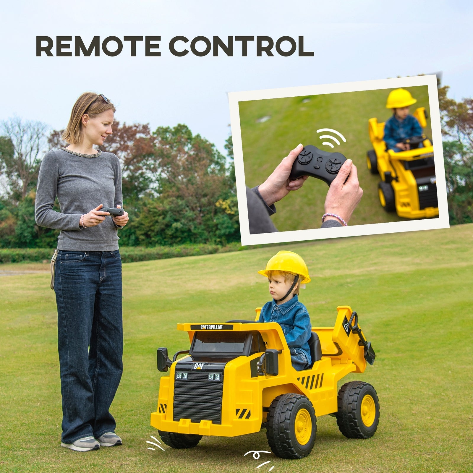 12V Electric Ride-On Excavator Toy with Remote-Controlled Bucket Shovel for Kids Ages 3-6 Trend Times 5