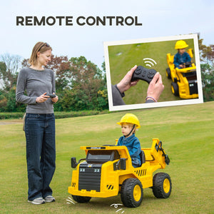 12V Electric Ride-On Excavator Toy with Remote-Controlled Bucket Shovel for Kids Ages 3-6 Trend Times 5