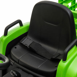 12V Battery-Powered Electric Ride-On Kids Tractor with Trailer Toy Trend Times 18