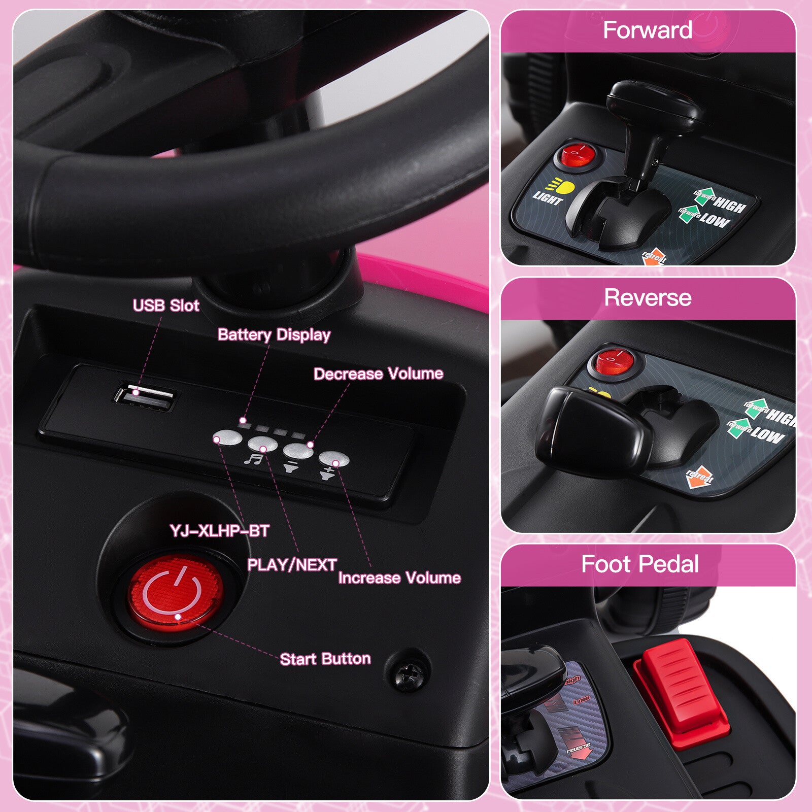 12V Electric Battery-Powered Kids Ride-On Tractor with Trailer Toy Trend Times 13