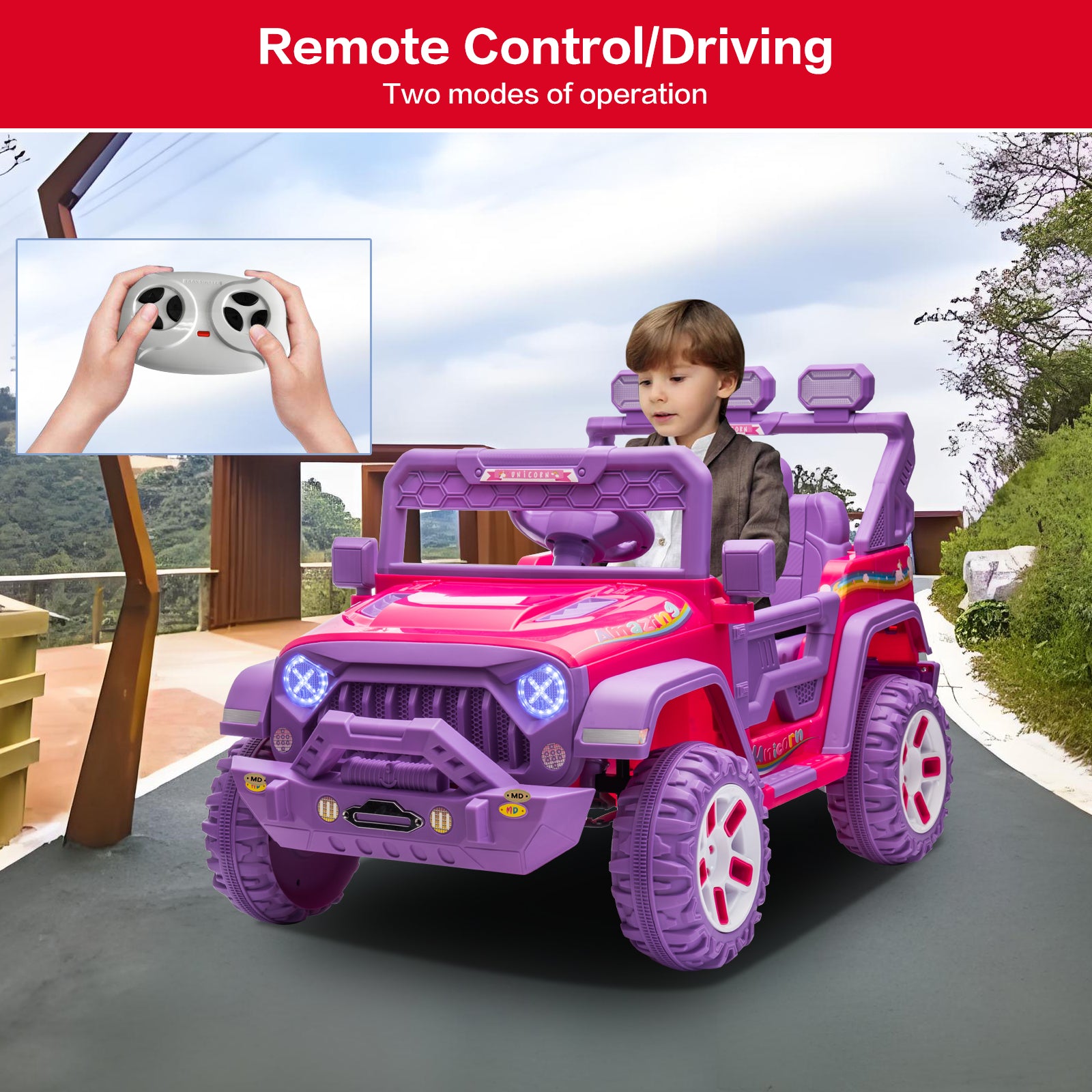 12V Electric Kids Ride-On Truck with Remote Control, DIY Stickers, Dual Motors, and MP3 Player Trend Times 10