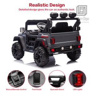 12V Electric Kids Ride-On Truck with Remote Control, DIY Stickers, Dual Motors, and MP3 Player Trend Times 18