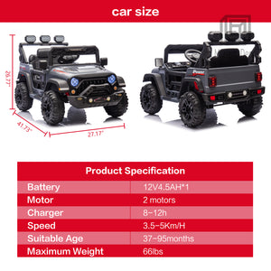 12V Electric Kids Ride-On Truck with Remote Control, DIY Stickers, Dual Motors, and MP3 Player Trend Times 19