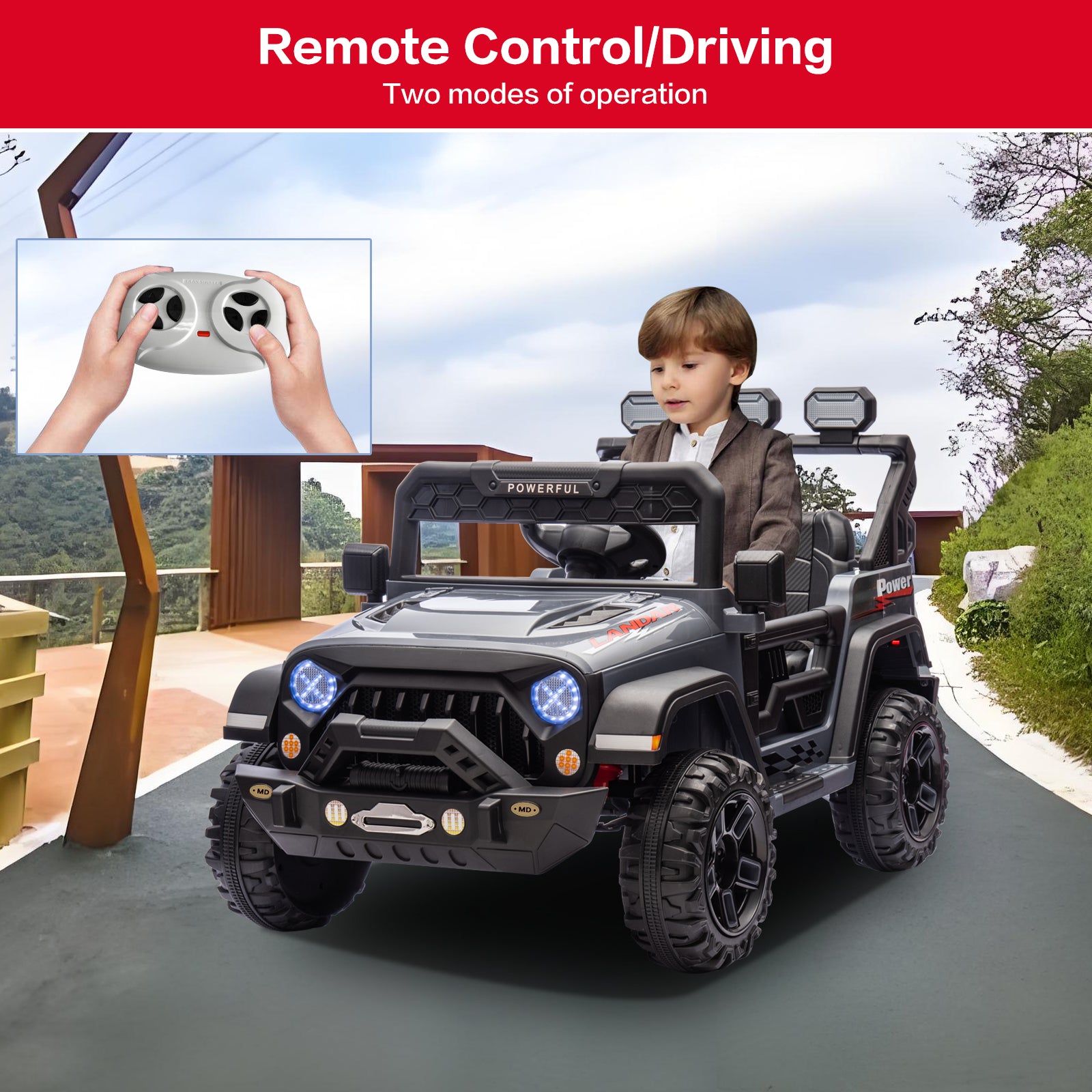 12V Electric Kids Ride-On Truck with Remote Control, DIY Stickers, Dual Motors, and MP3 Player Trend Times 23