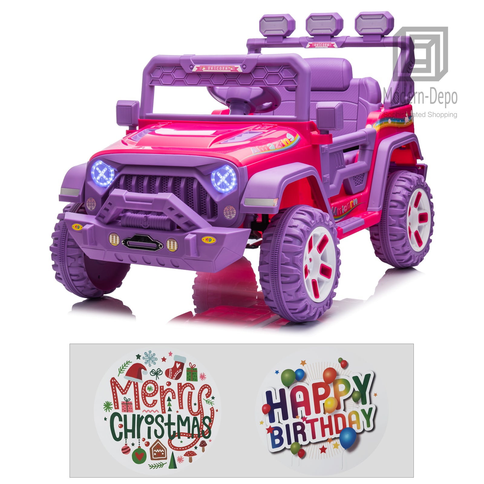 12V Electric Kids Ride-On Truck with Remote Control, DIY Stickers, Dual Motors, and MP3 Player Trend Times Variant 0