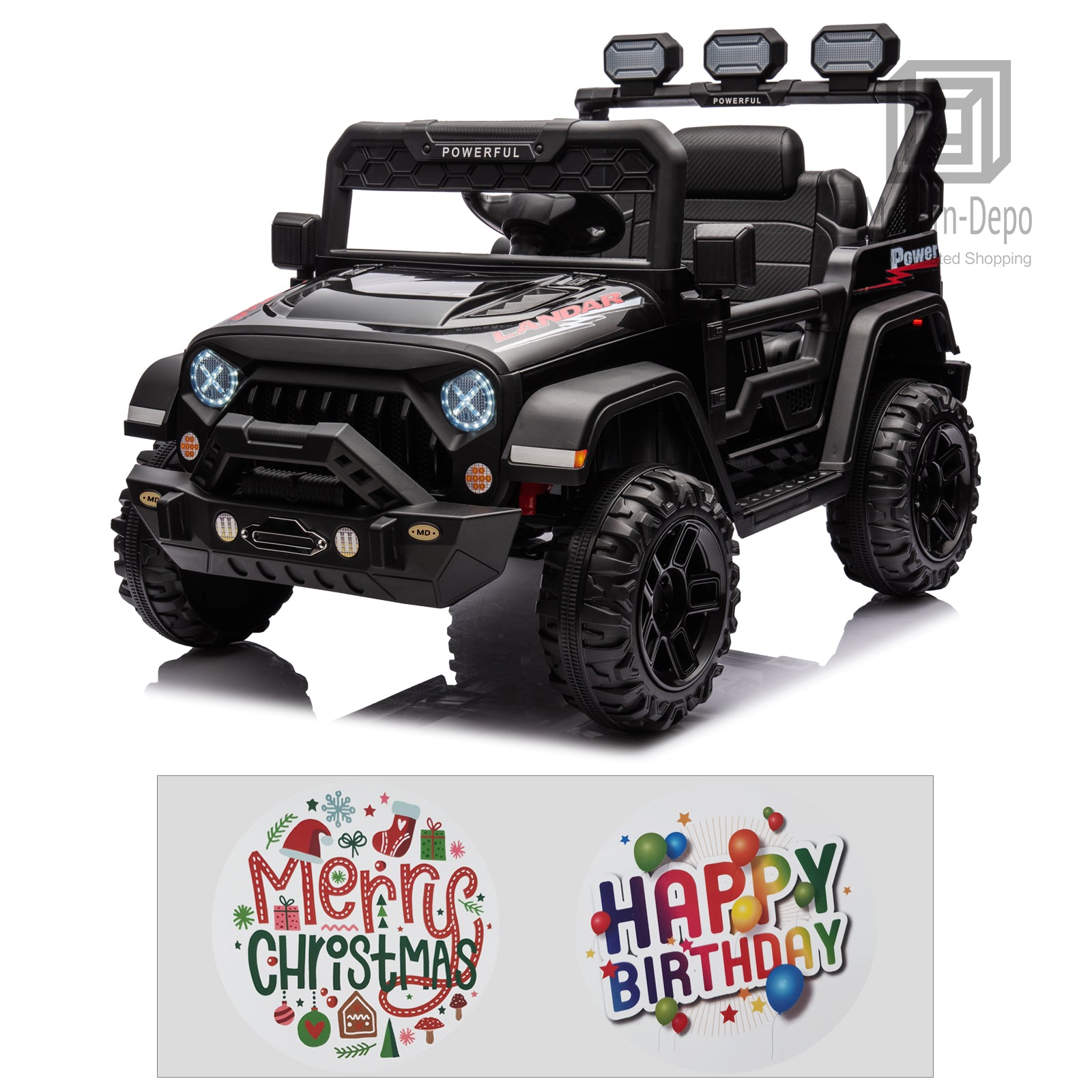 12V Electric Kids Ride-On Truck with Remote Control, DIY Stickers, Dual Motors, and MP3 Player Trend Times Variant 4