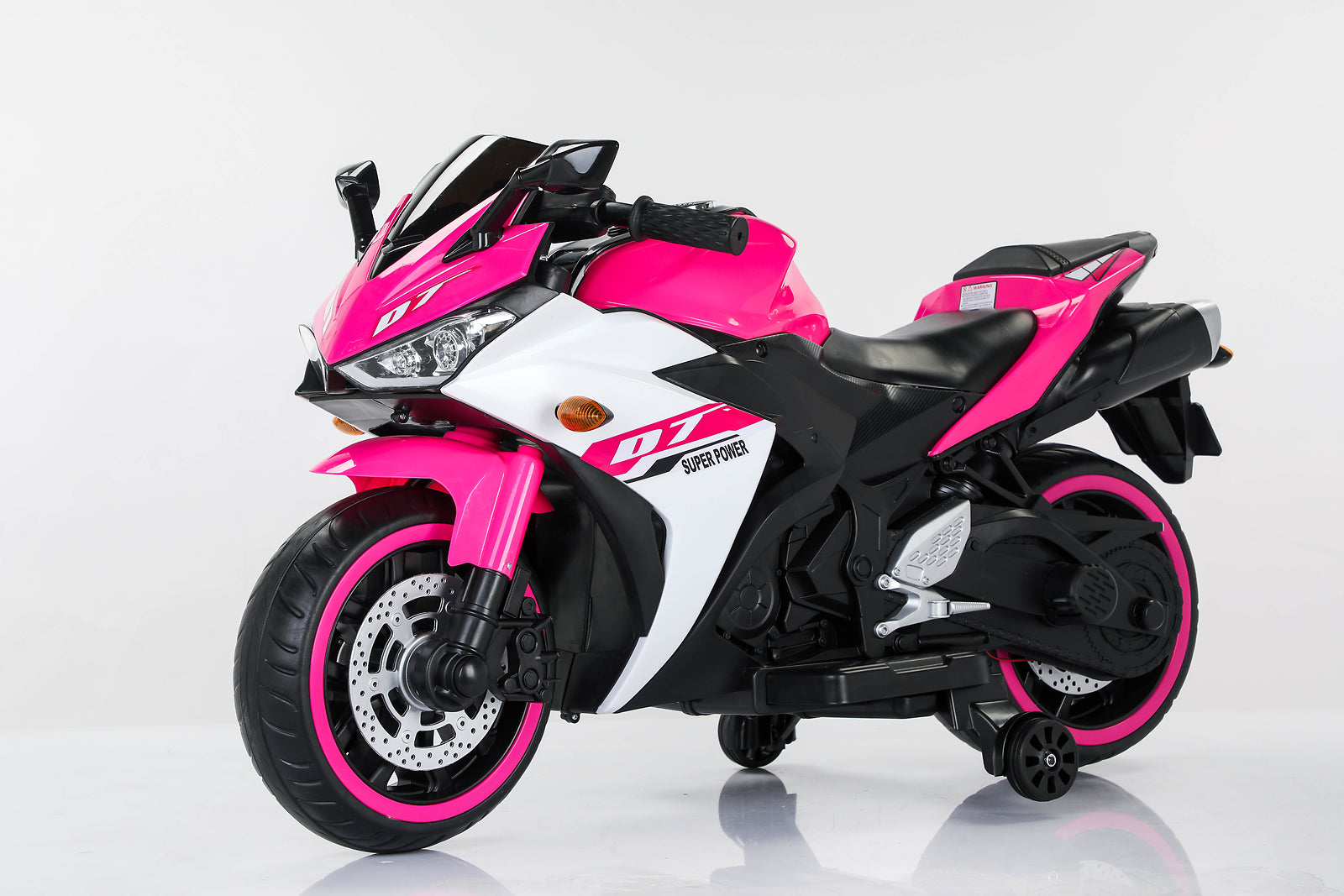12V Electric Kids Ride On Motorcycle with Manual Throttle and Training Wheels Trend Times 13