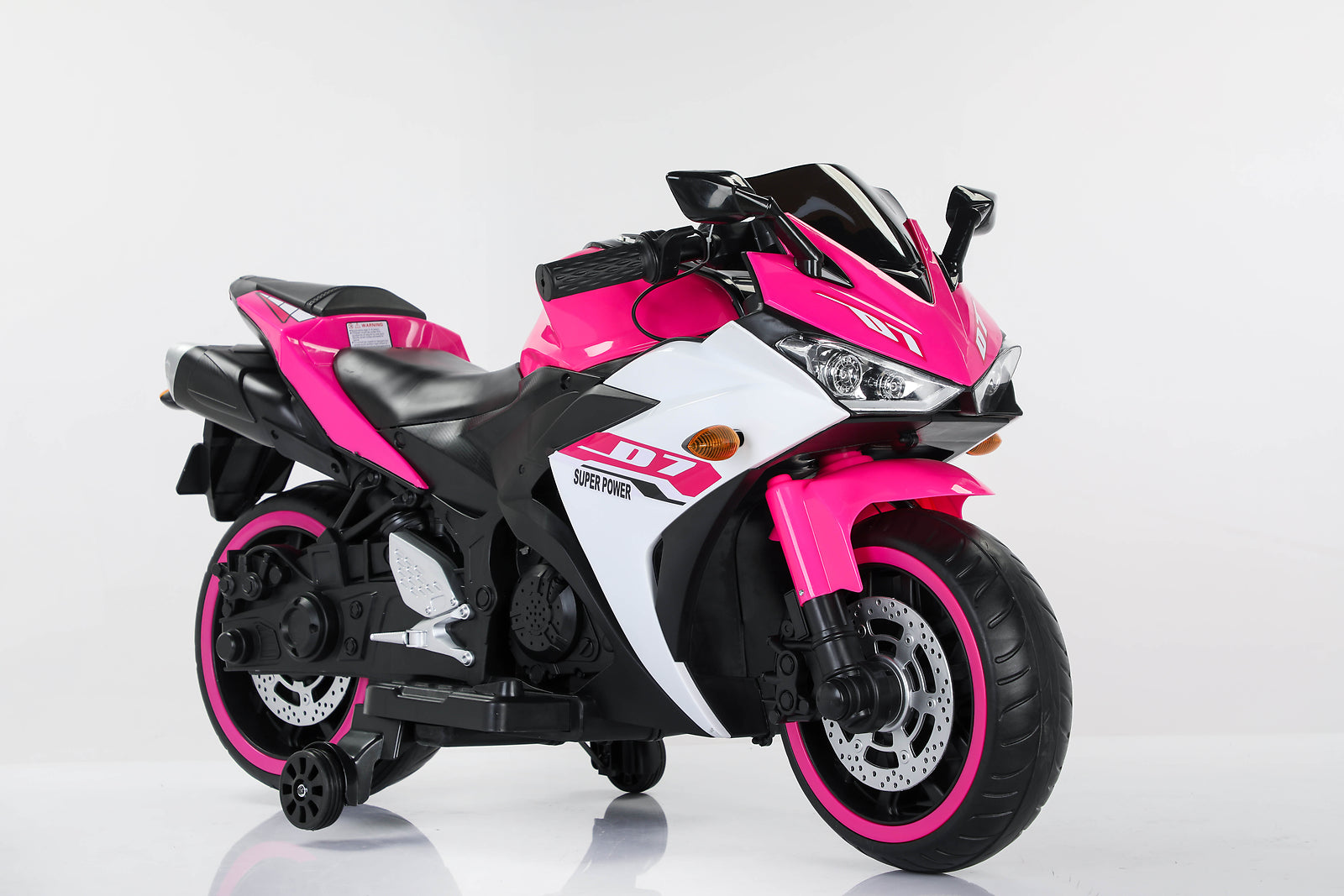 12V Electric Kids Ride On Motorcycle with Manual Throttle and Training Wheels Trend Times 16