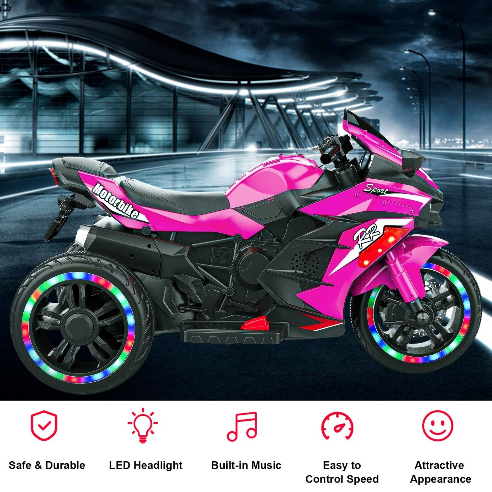 12V Battery-Powered Electric Three-Wheel Motorcycle Ride-On Toy for Kids Trend Times 11