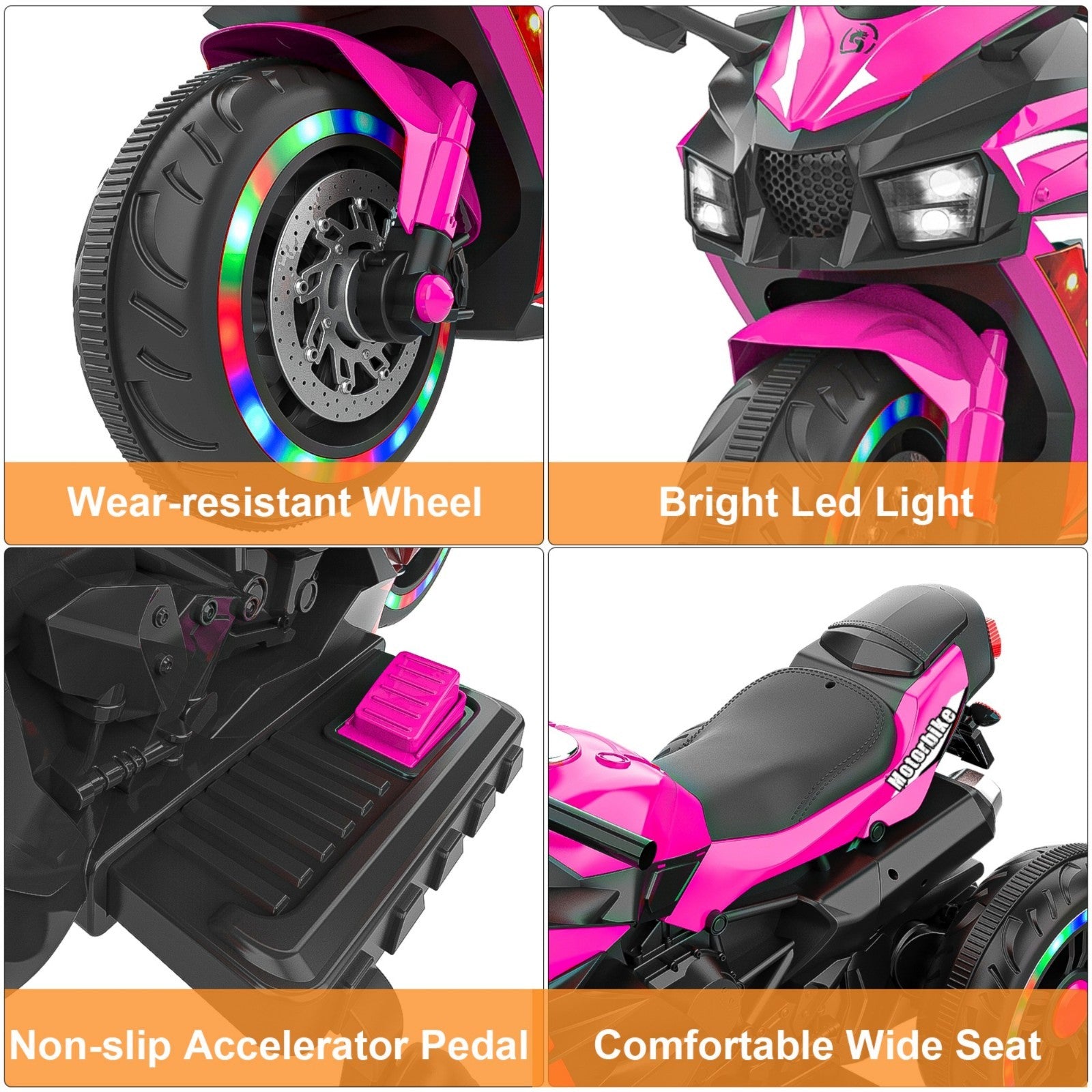 12V Battery-Powered Electric Three-Wheel Motorcycle Ride-On Toy for Kids Trend Times 9