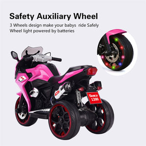 12V Rechargeable Electric Ride-On Motorcycle Toy Bike 1.8-3.2 MPH for Ages 3-6 Trend Times 3