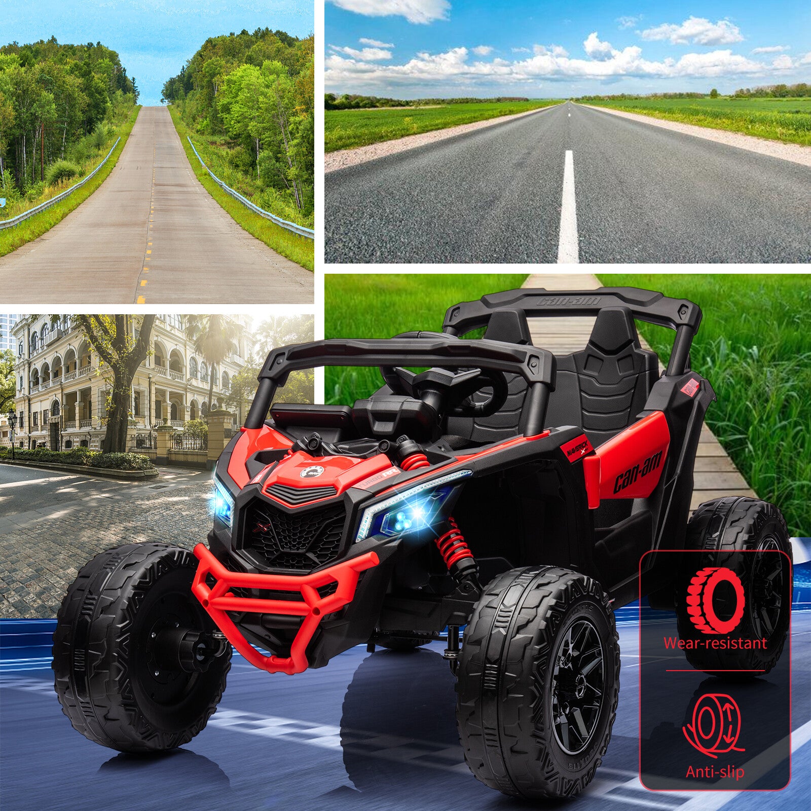 12V Electric Off-Road UTV Ride-On Car for Kids with Remote Control, LED Lights, and Music Trend Times 4