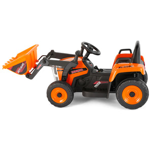 12V Orange Electric Ride-On Excavator Truck with 3 Speeds, Music, Lights, and Remote Control Trend Times 14