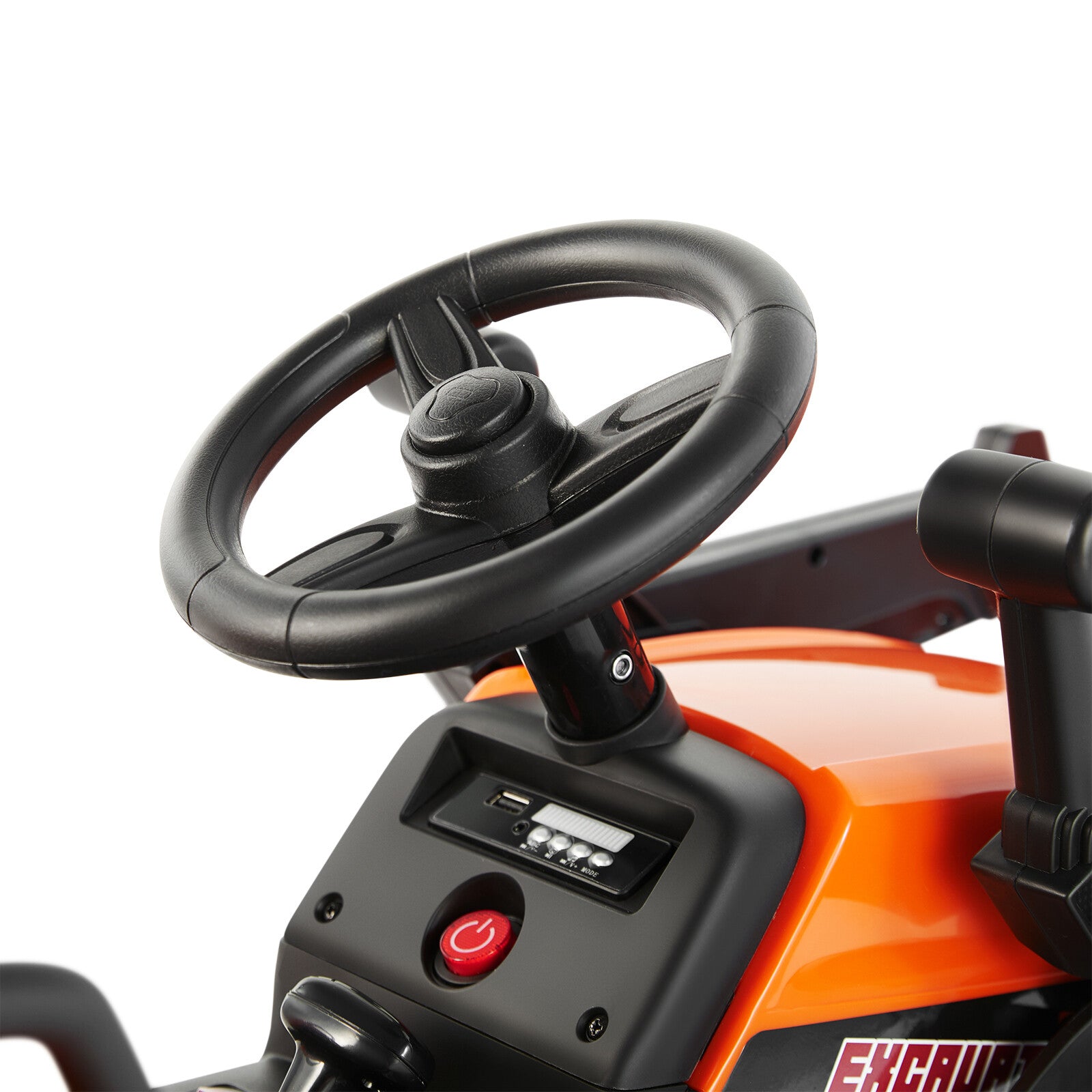 12V Orange Electric Ride-On Excavator Truck with 3 Speeds, Music, Lights, and Remote Control Trend Times 16