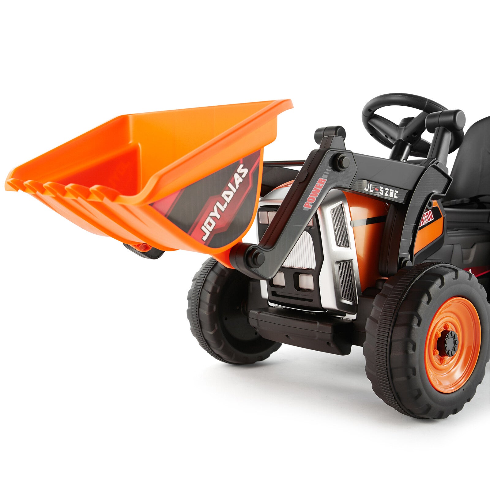 12V Orange Electric Ride-On Excavator Truck with 3 Speeds, Music, Lights, and Remote Control Trend Times 20