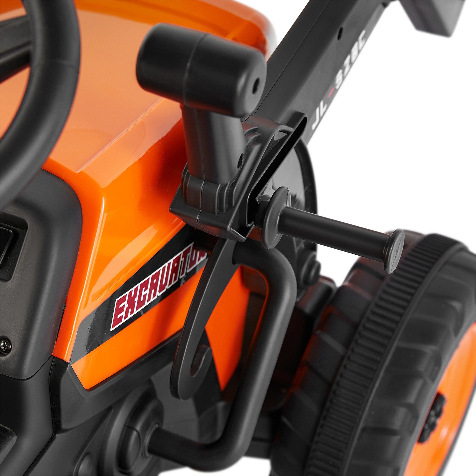 12V Orange Electric Ride-On Excavator Truck with 3 Speeds, Music, Lights, and Remote Control Trend Times 22