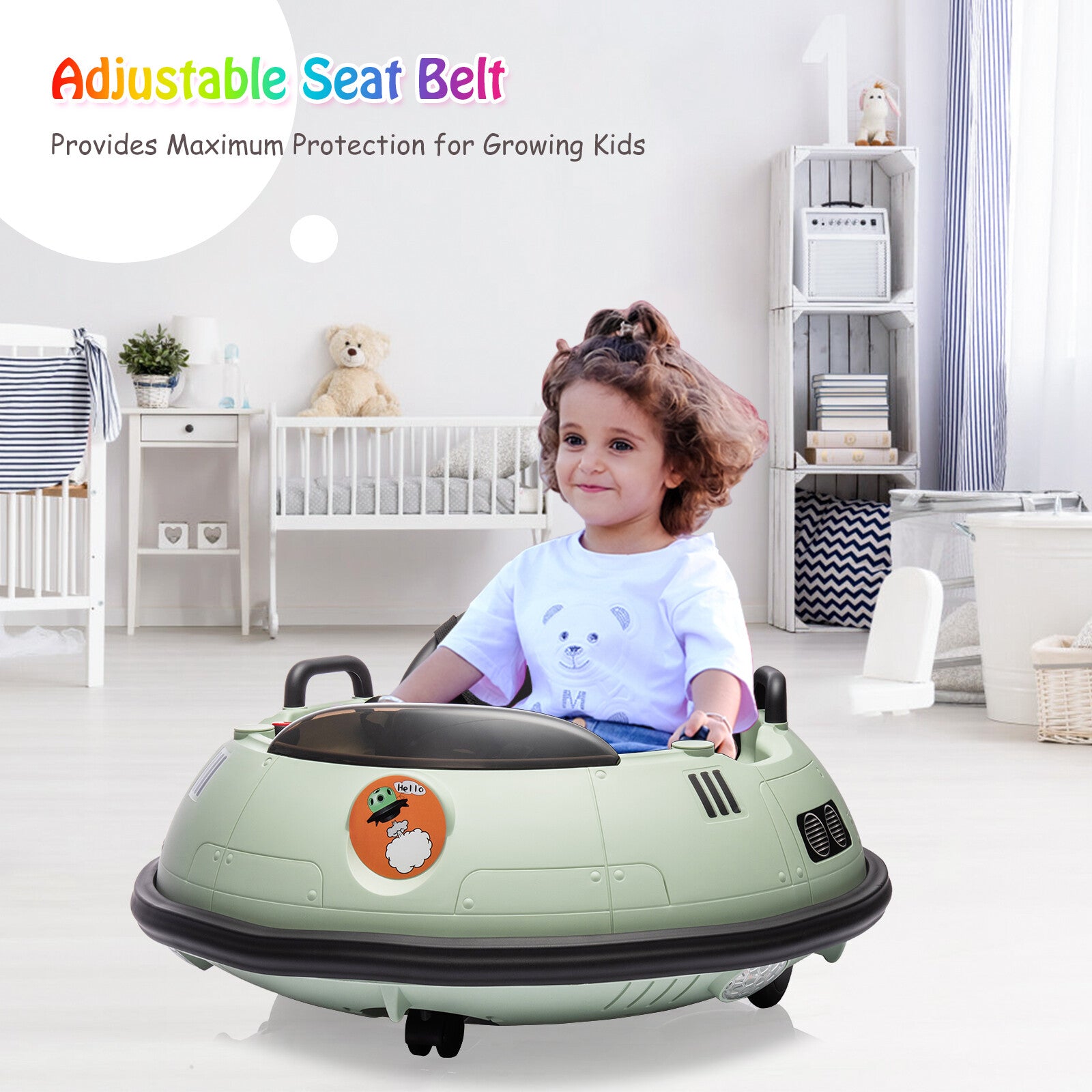 12V Battery-Powered Electric Ride-On Bumper Car for Kids and Toddlers with 44 lbs Load Capacity Trend Times 1