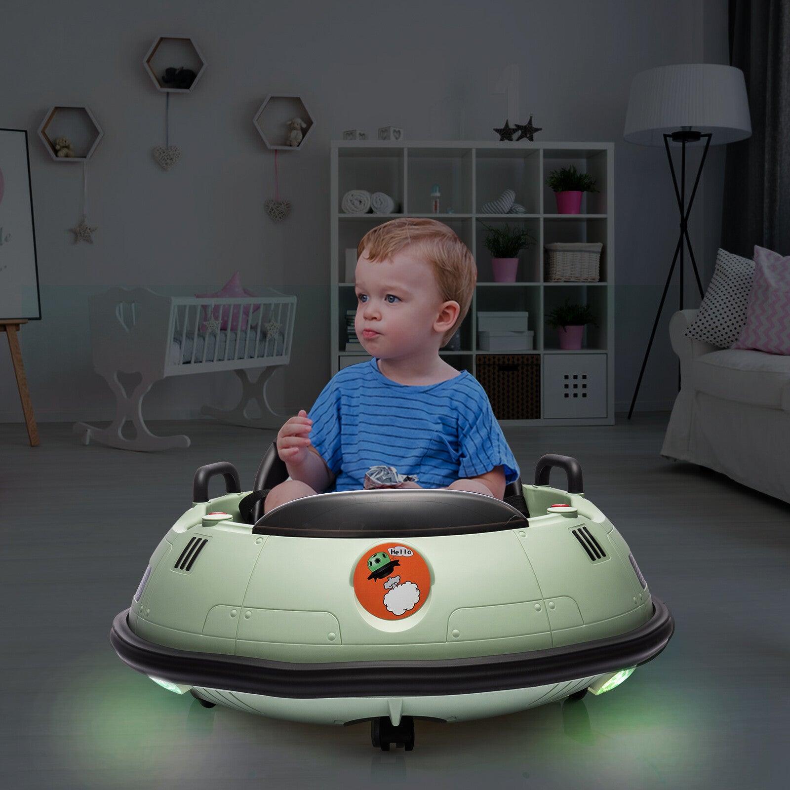 12V Battery-Powered Electric Ride-On Bumper Car for Kids and Toddlers with 44 lbs Load Capacity Trend Times 4