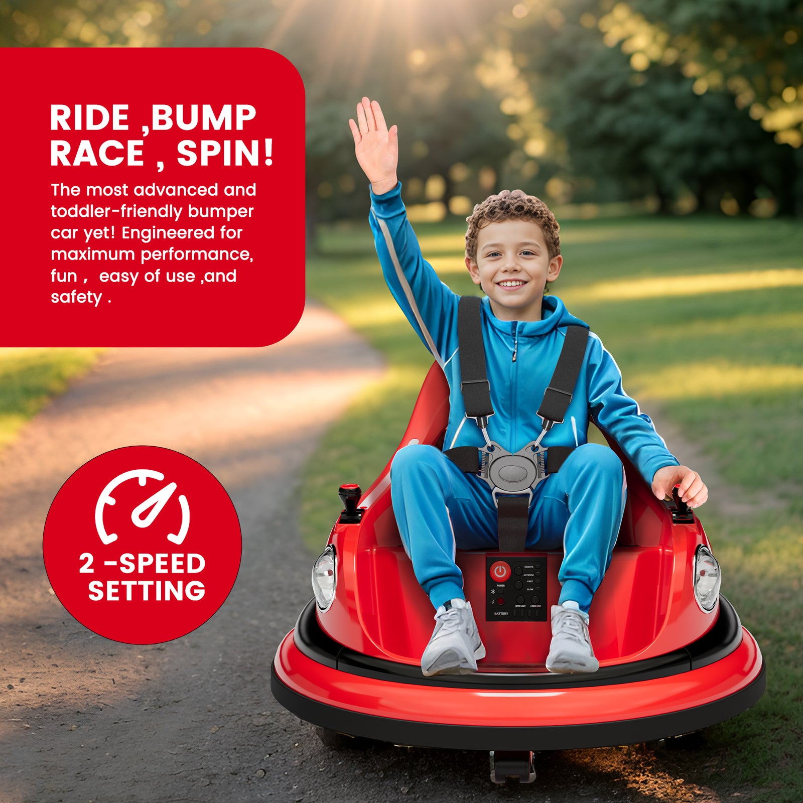 12V Electric Ride-On Bumper Car for Kids and Toddlers with Parent Remote Control and 360-Degree Spin Trend Times 6
