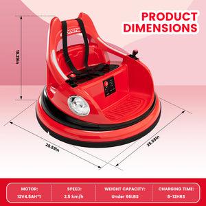 12V Electric Ride-On Bumper Car for Kids and Toddlers with Parent Remote Control and 360-Degree Spin Trend Times 8
