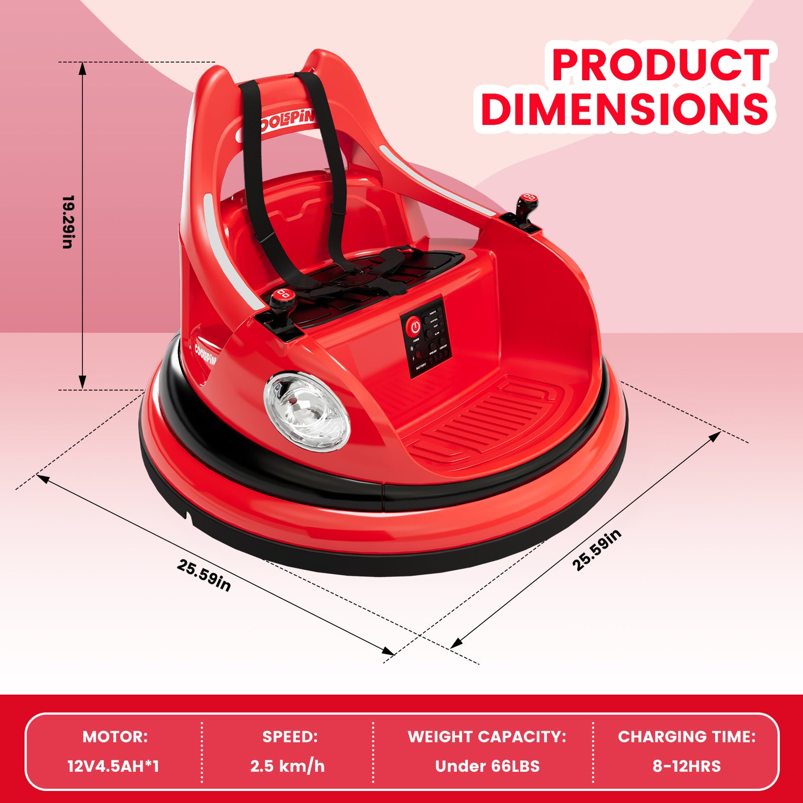 12V Electric Ride-On Bumper Car for Kids and Toddlers with Remote Control and Music Trend Times 9