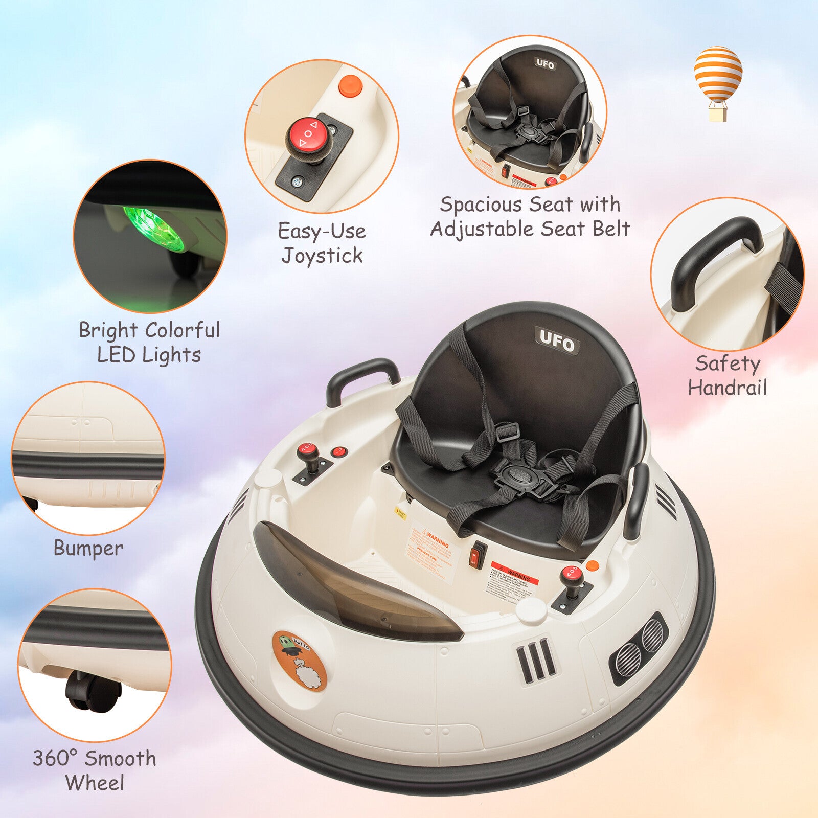 12V Electric Ride-On Bumper Car for Toddlers and Kids with Remote Control Trend Times 12