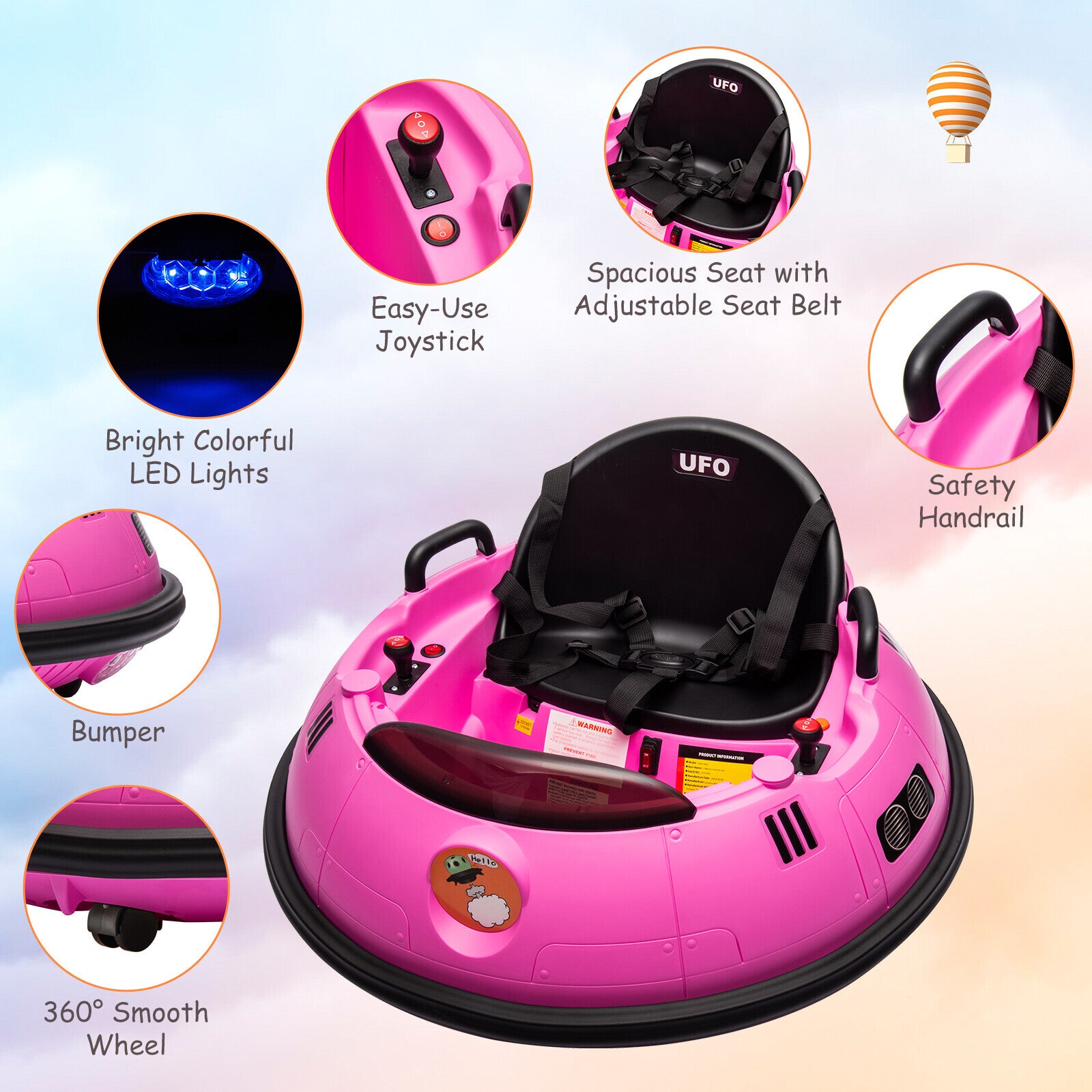 12V Electric Ride-On Bumper Car for Toddlers and Kids with Remote Control Trend Times 5