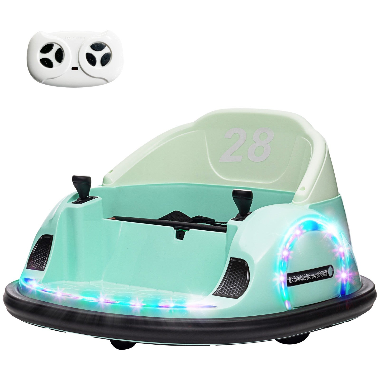 12V Electric Ride-On Bumper Car with Remote Control - Green Trend Times 3