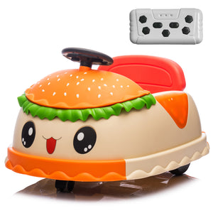 12V Electric Ride-On Bumper Car with Remote Control Hamburger Design and 360-Degree Spin for Kids Trend Times Variant 0