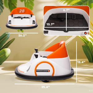 12V Electric Ride-On Bumper Car with Remote Control in Orange Trend Times 1