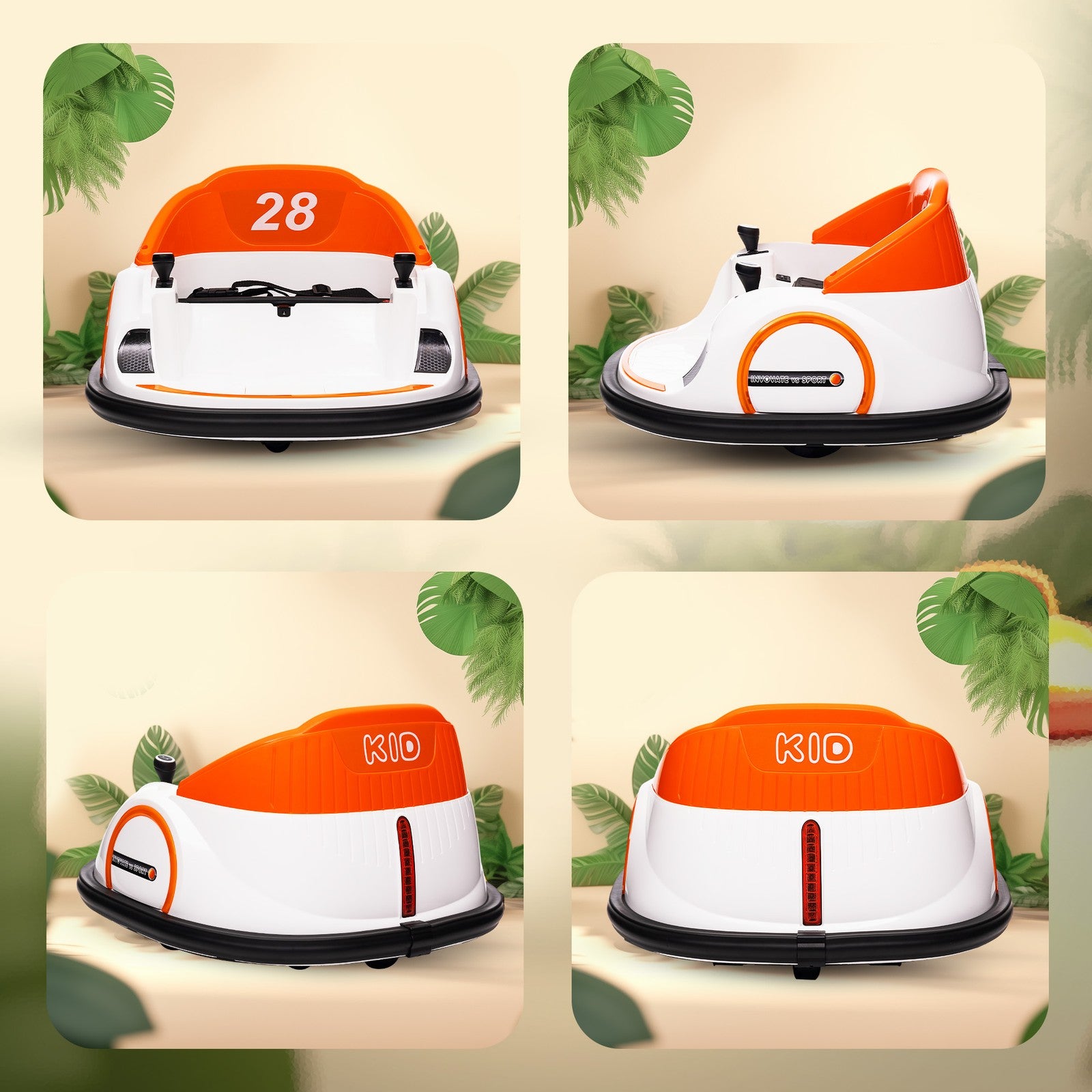 12V Electric Ride-On Bumper Car with Remote Control in Orange Trend Times 10