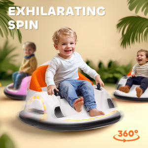 12V Electric Ride-On Bumper Car with Remote Control in Orange Trend Times 4