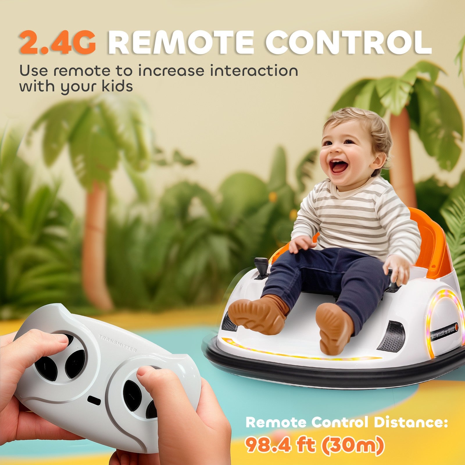 12V Electric Ride-On Bumper Car with Remote Control in Orange Trend Times 6