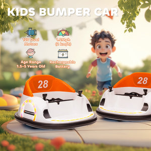 12V Electric Ride-On Bumper Car with Remote Control in Orange Trend Times 9
