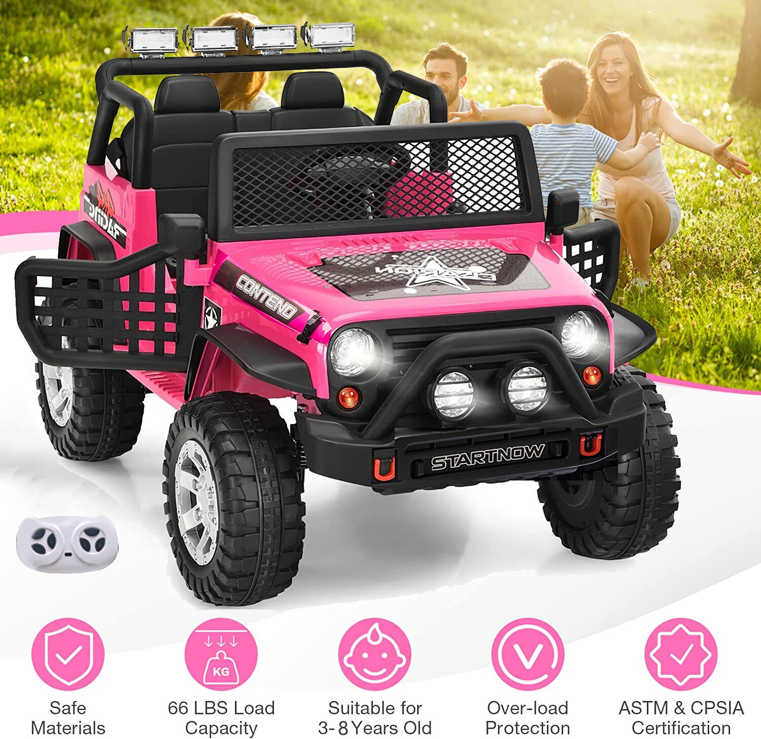 12V Electric 2-Seater Kids Ride-On Jeep Truck with Remote Control Trend Times 12