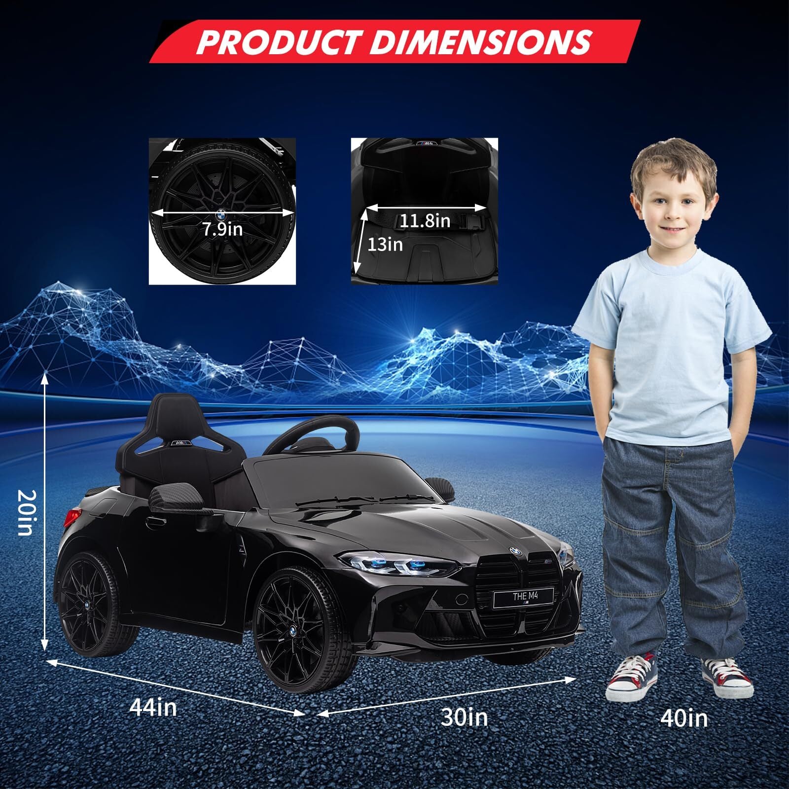 12V Electric Ride-On Car for Kids with Remote Control, Suspension System, and 3 Speed Settings Trend Times 3
