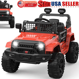 12V Electric Ride-On Kids Truck with LED Lights and Remote Control Battery-Powered Toy Car for Children Trend Times 16