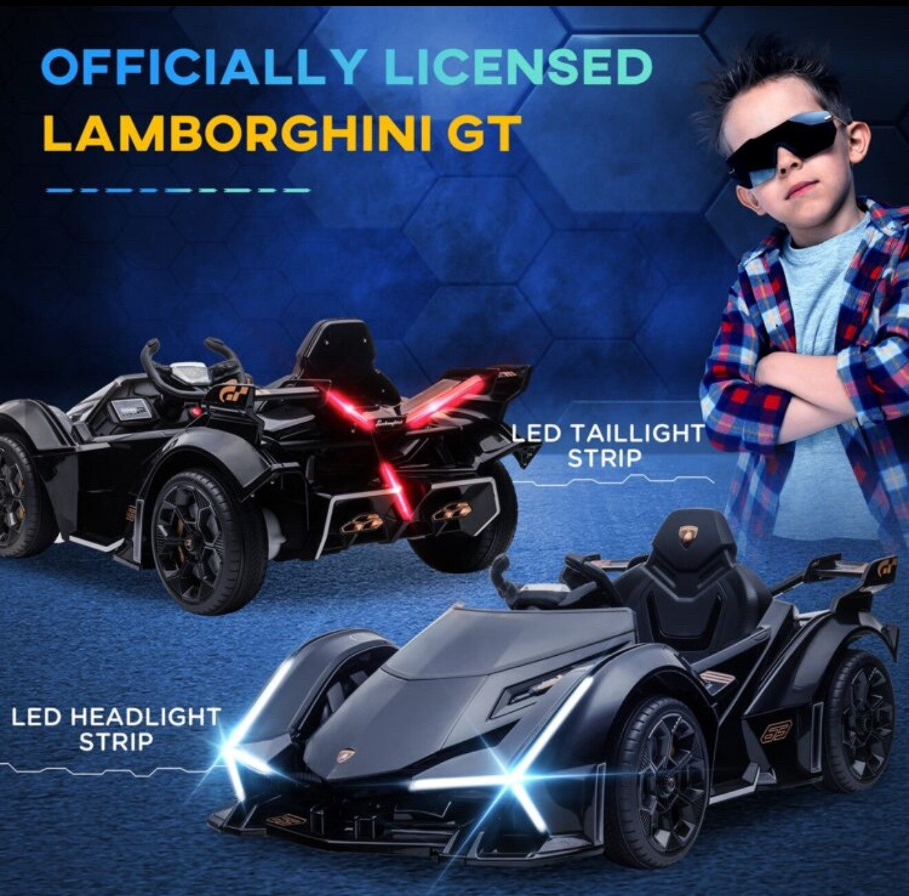 12V Electric Ride-On Licensed Lamborghini V12 Vision Gran Turismo Car Trend Times 2