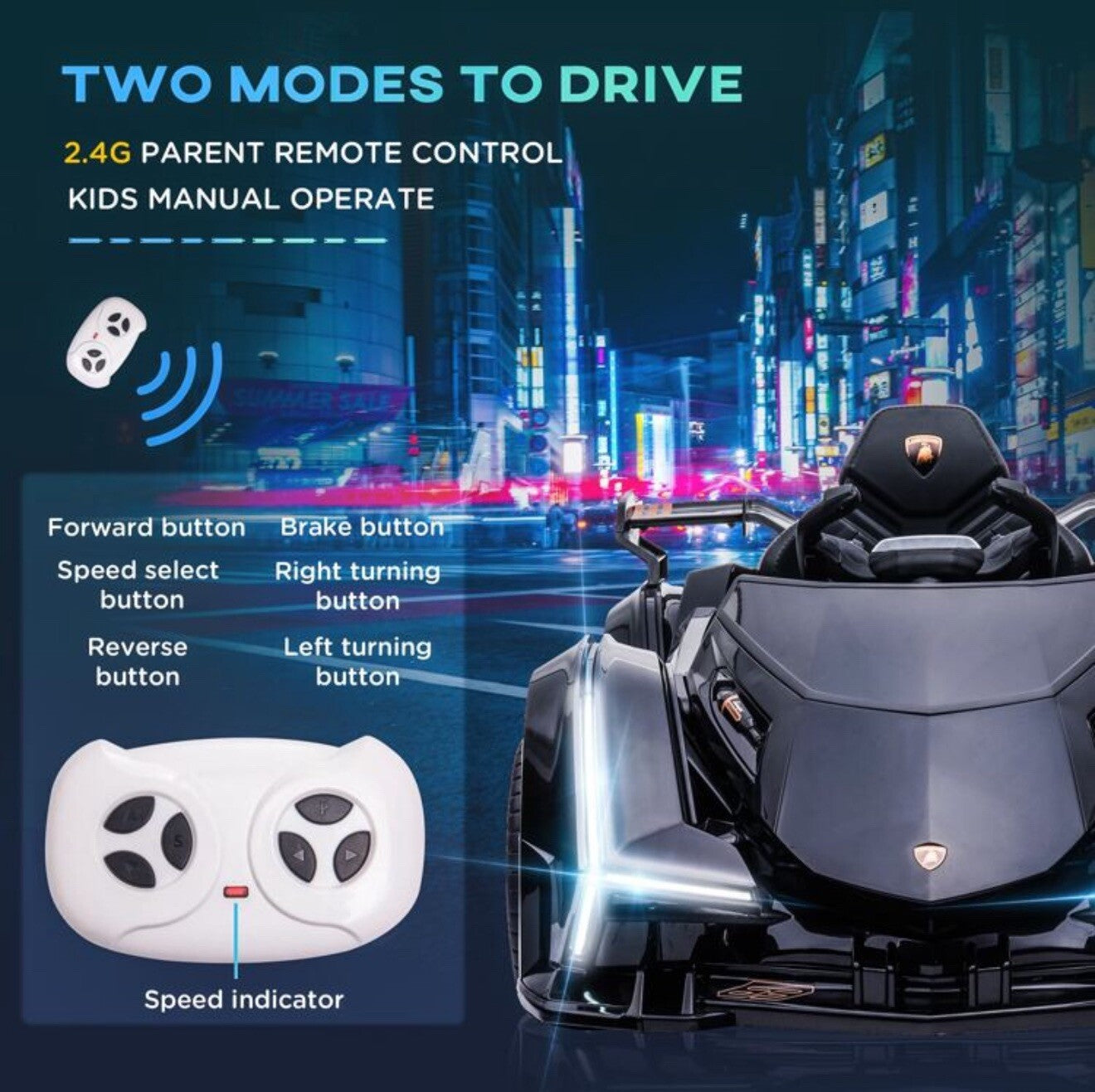 12V Electric Ride-On Licensed Lamborghini V12 Vision Gran Turismo Car Trend Times 4