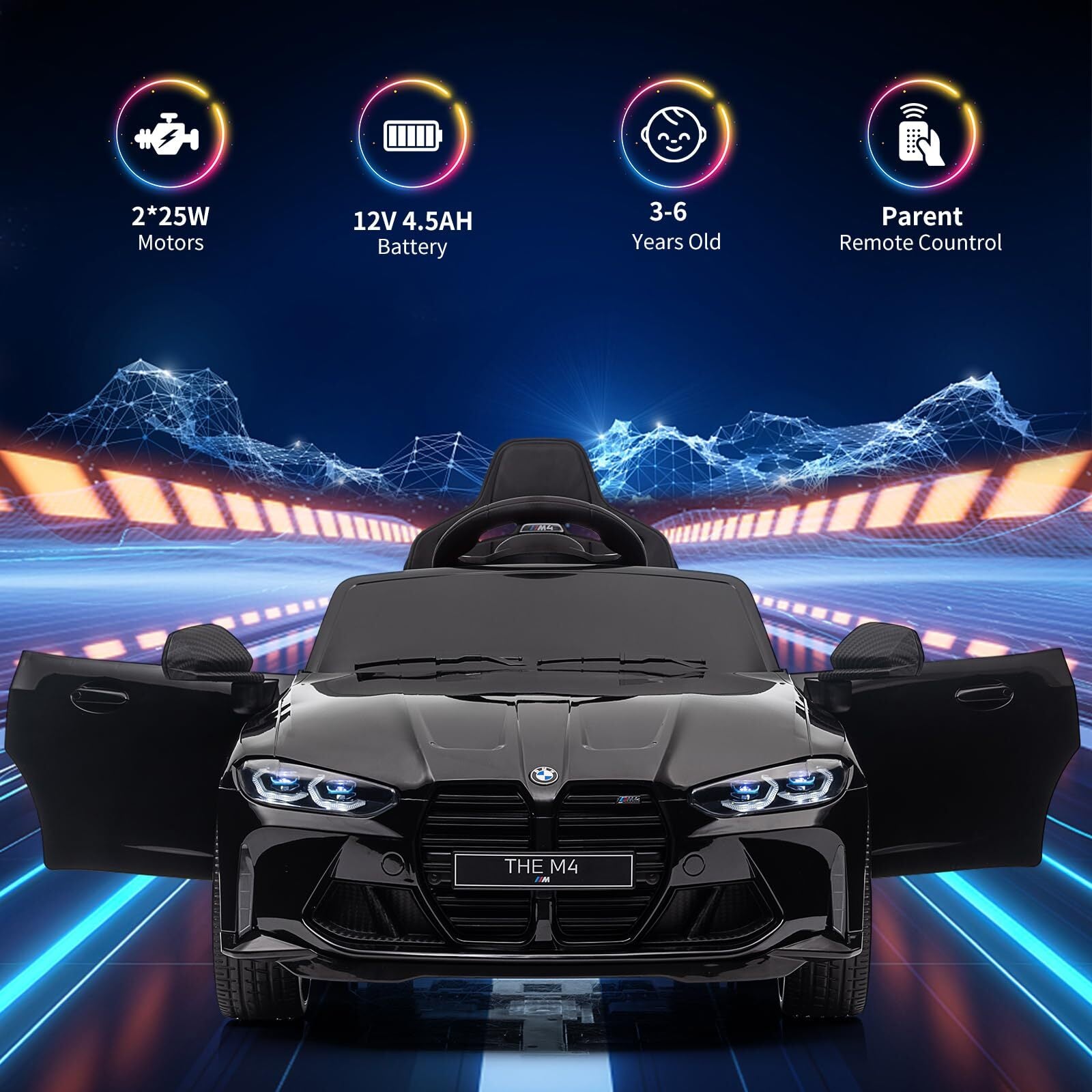 12V Electric Ride-On Car with Remote Control, Suspension System, and 3 Speed Settings for Boys and Girls Trend Times 12