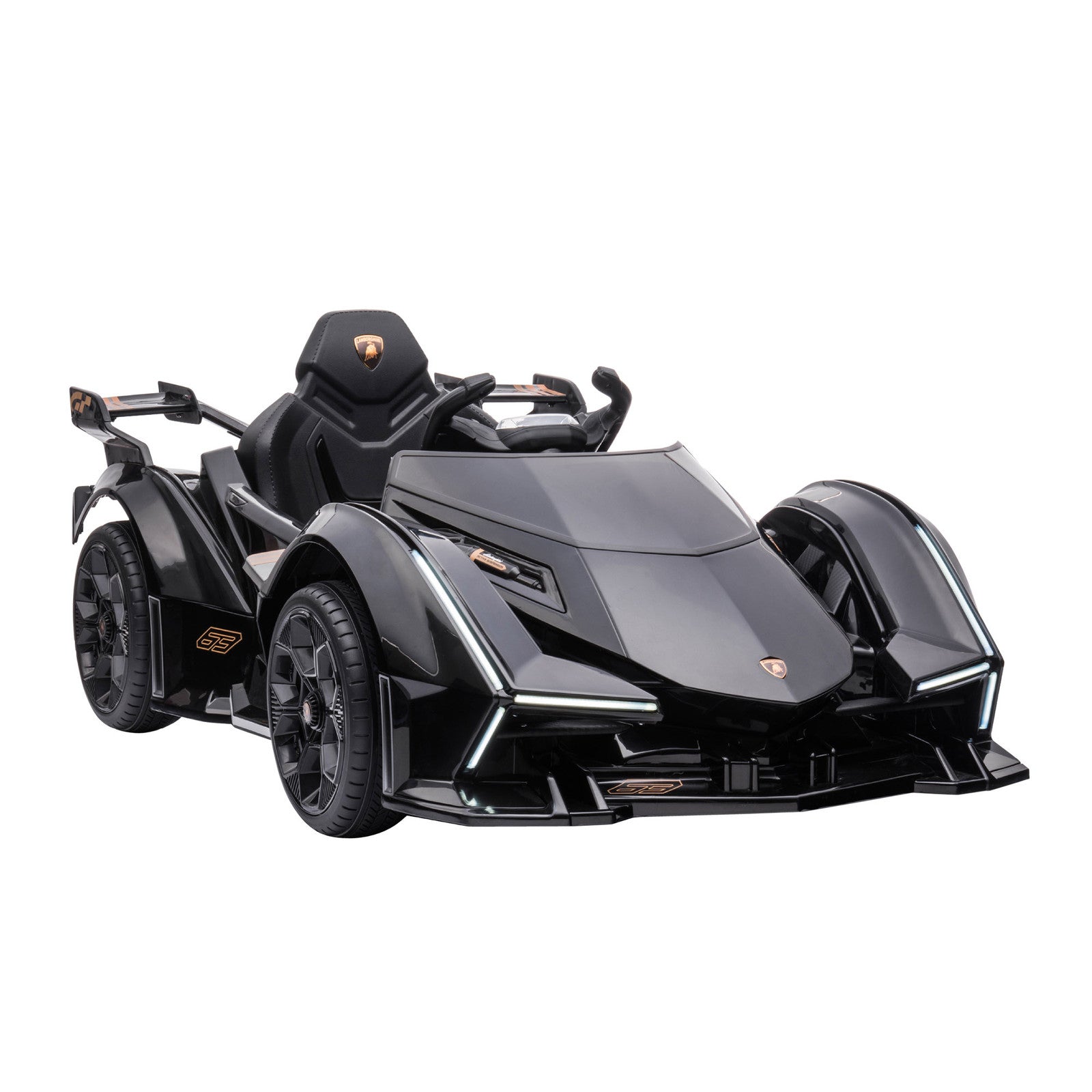 12V Electric Ride-On Car with Remote Control and Bluetooth, Black Trend Times 2