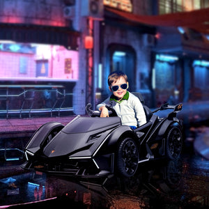 12V Electric Ride-On Car with Remote Control and Bluetooth, Black Trend Times 8